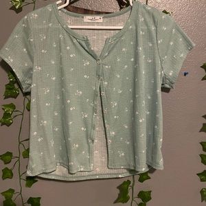 Green Short sleeve Cardigan